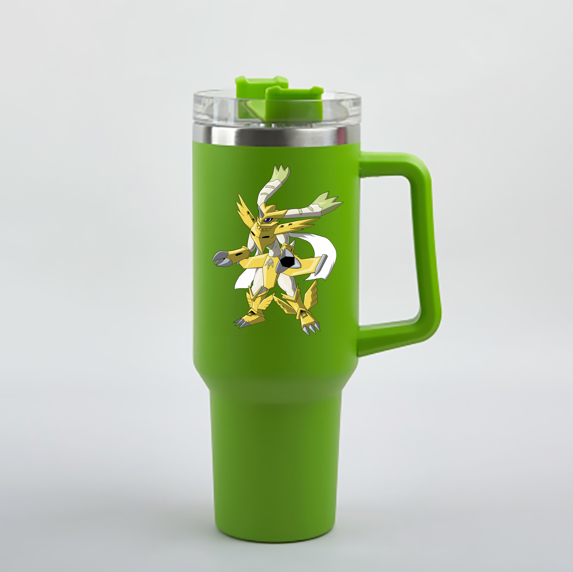 （画像用） Digimon デジタルモンスター/デジモン 1200mL車用タンブラー - クリスタルステッカー（プラスチックストロー付き）